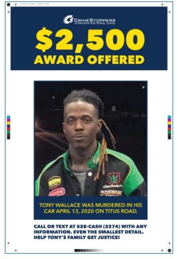 A CrimeStoppers announcement highlights the case of Tony Wallace.
