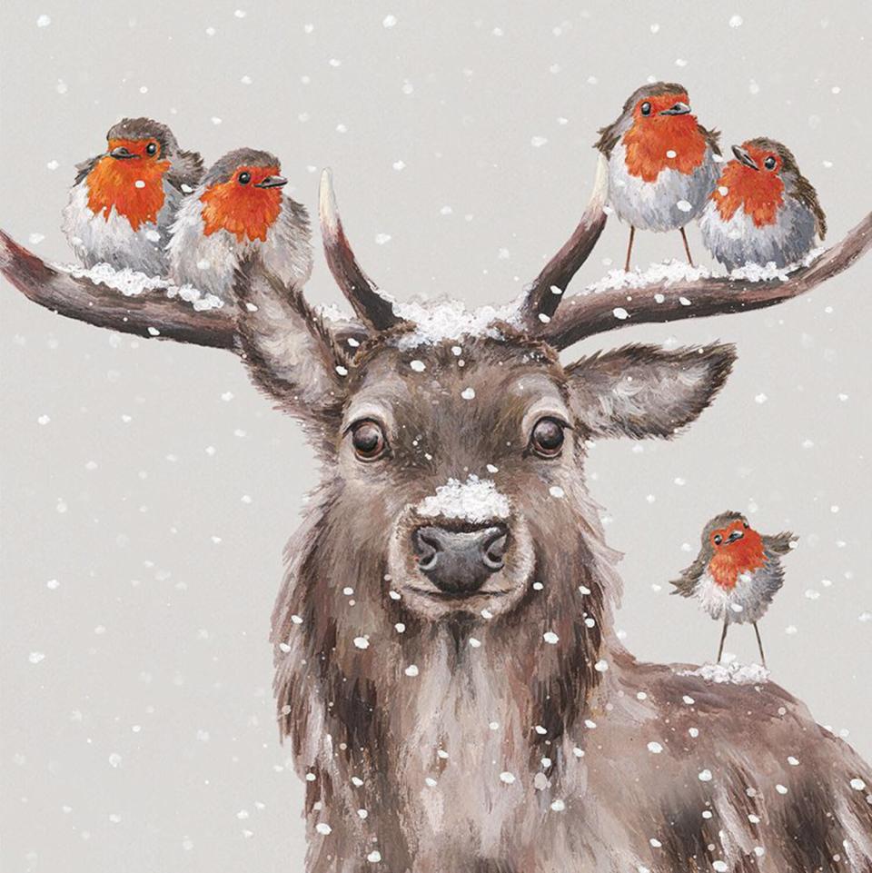 'FESTIVE FRIENDS' STAG LUXURY BOXED CHRISTMAS CARDS