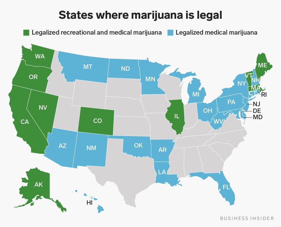 6 5 19 states where marijuana legal map