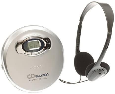 A silver Sony CD Walkman 