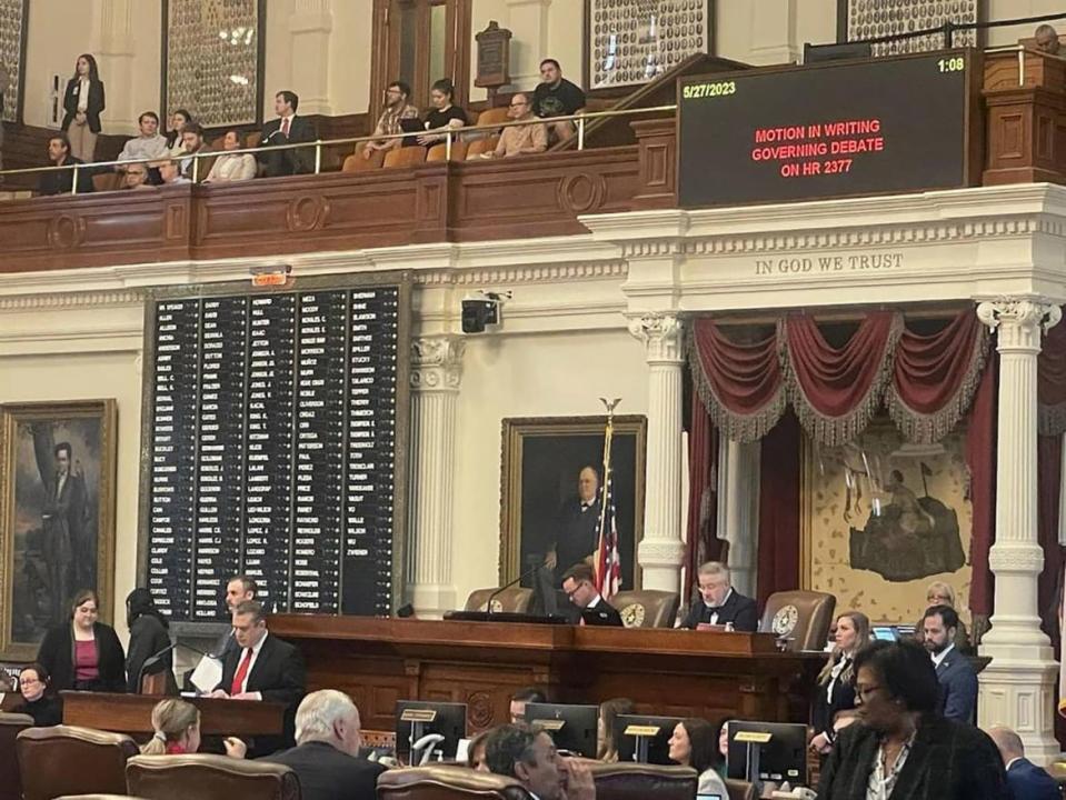 <div class="inline-image__caption"><p>Impeachment proceedings against Texas Attorney General Ken Paxton are underway in the Texas House of Representatives on Saturday, May 27, 2023, in Austin, Texas.</p></div> <div class="inline-image__credit">Eleanor Dearman/Fort Worth Star-Telegram/Tribune News Service via Getty</div>