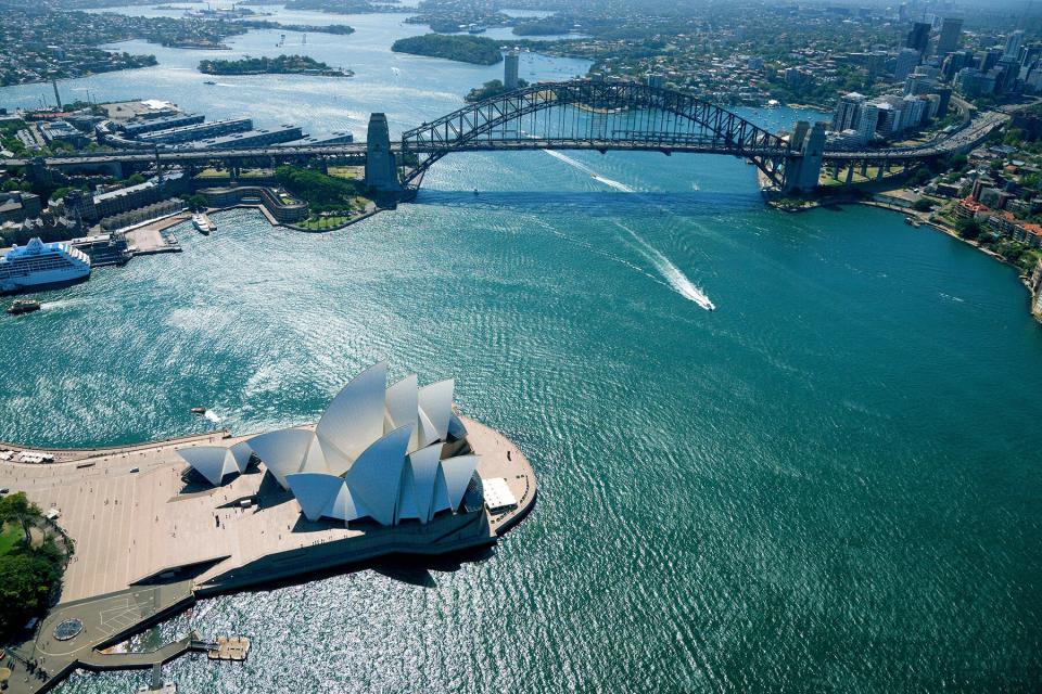 Aerial view of Sydney harbor