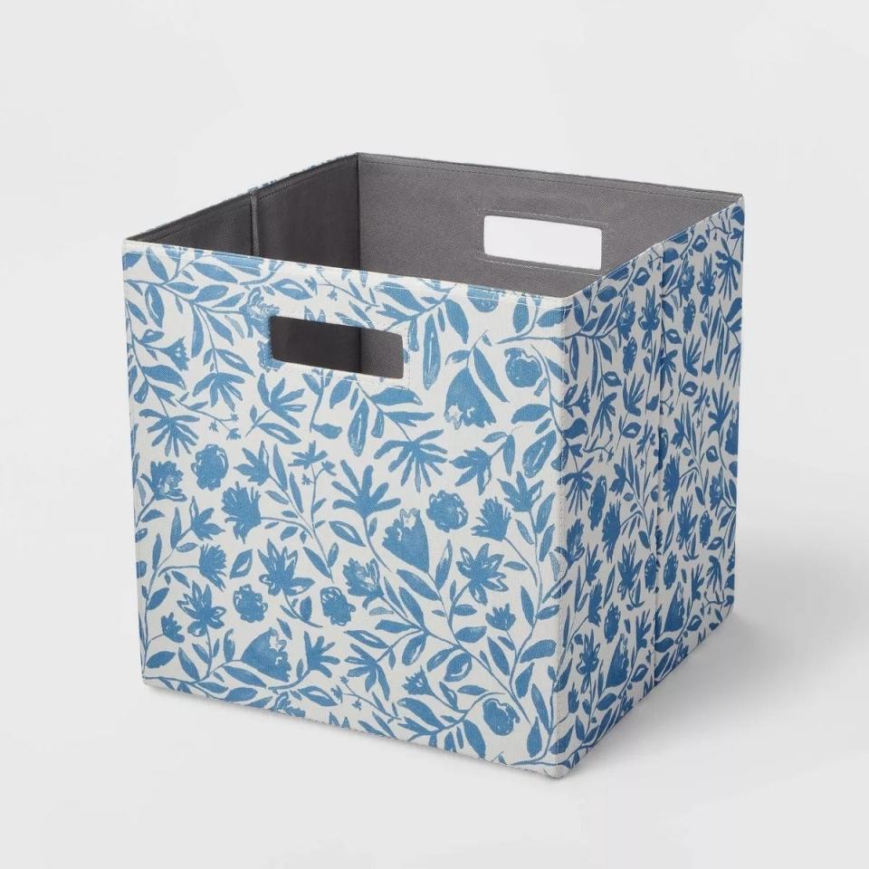 the floral fabric bin