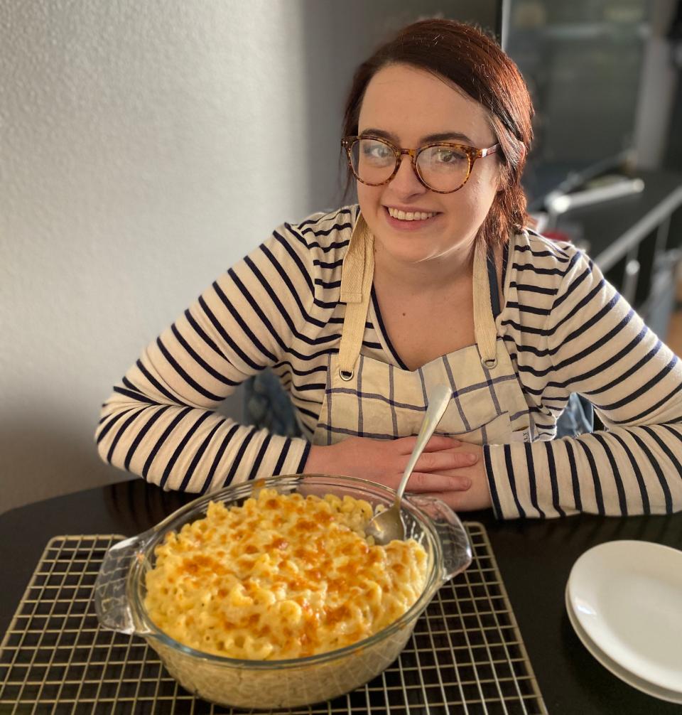 Paige with Rachael Ray mac and cheese