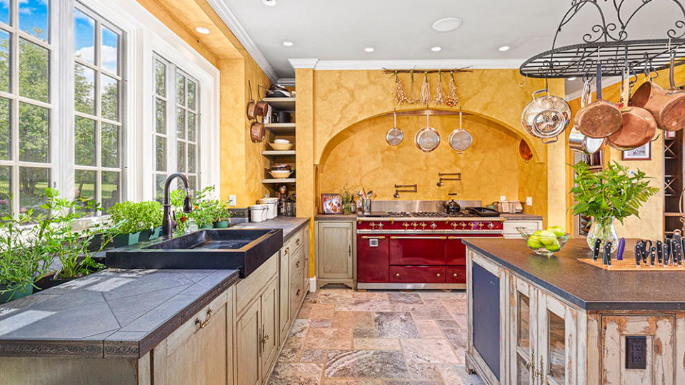 The massive European-styled kitchen.