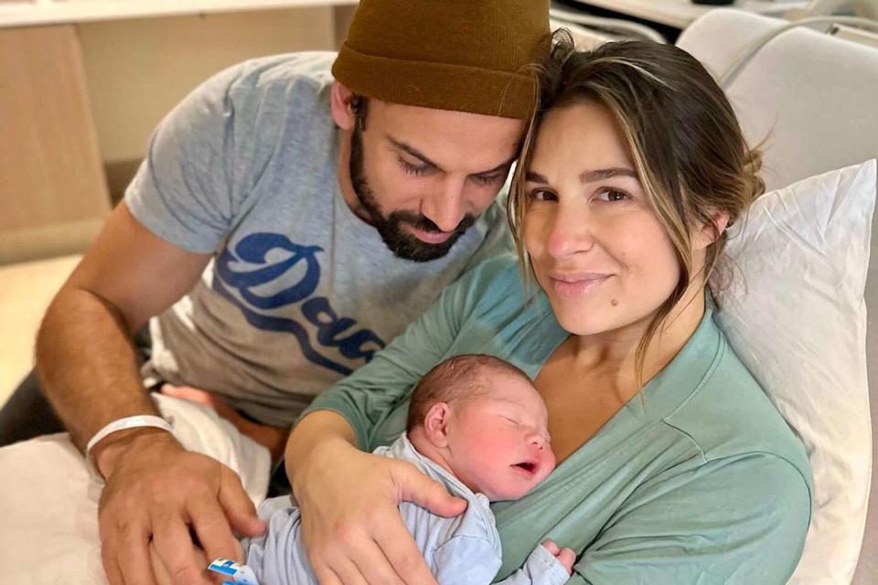 <p>Jessie James Decker/instagram</p> Eric and Jessie James Decker pose with their new baby boy