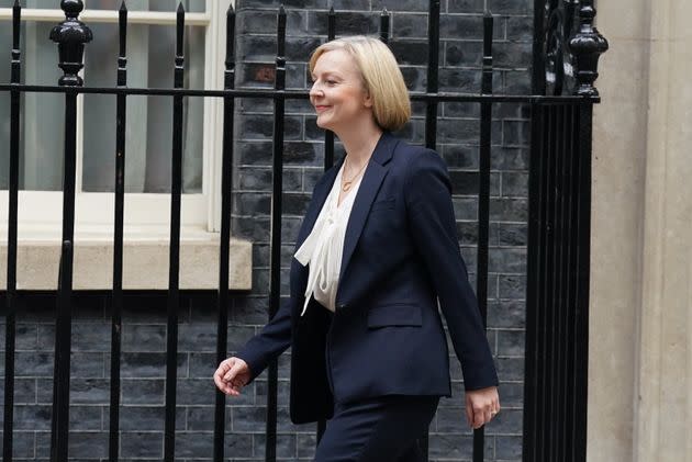 Liz Truss leaves 10 Downing Street on her way to prime minister's questions. (Photo: Stefan Rousseau via PA Wire/PA Images)