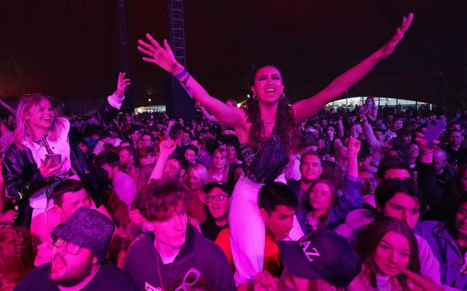 Crowds at a music festival in Sefton Park in Liverpool  - Danny Lawson/PA