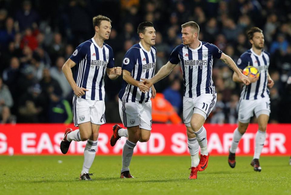 On target: Barry pulled one back for the Baggies (REUTERS)