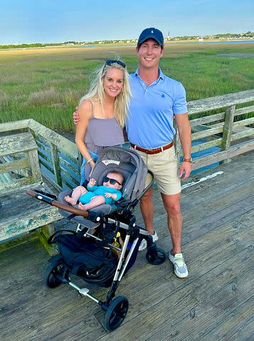 <p>Courtesy of Danni Baird</p> From left: Danni Barid, Nick Volz and baby Yates