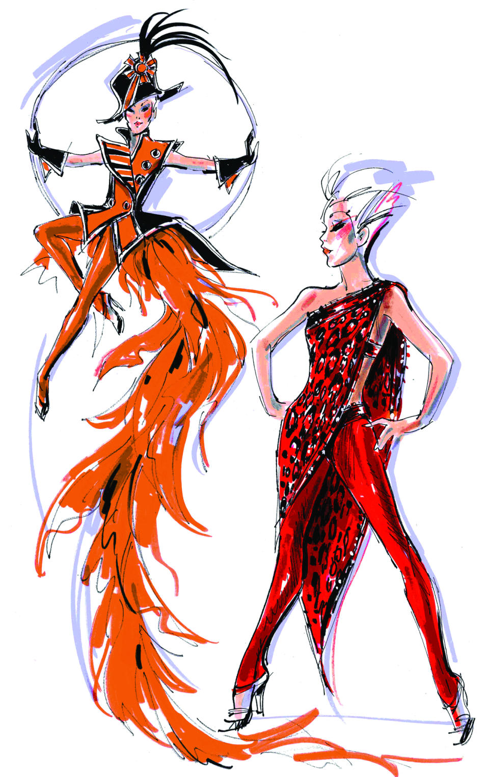 Mackie sketch for Pink’s 2009 “Funhouse” tour. From “The Art of Bob Mackie” (Simon & Schuster) - Credit: Courtesy of Bob Mackie