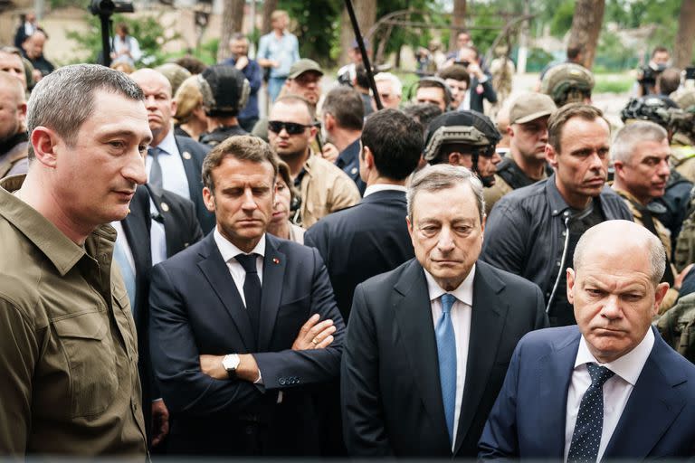 Emmanuel Macron; Volodymyr Zelenskyy; Kyiv; MUndo; Rusia; Mario Draghi; Olaf Scholz;