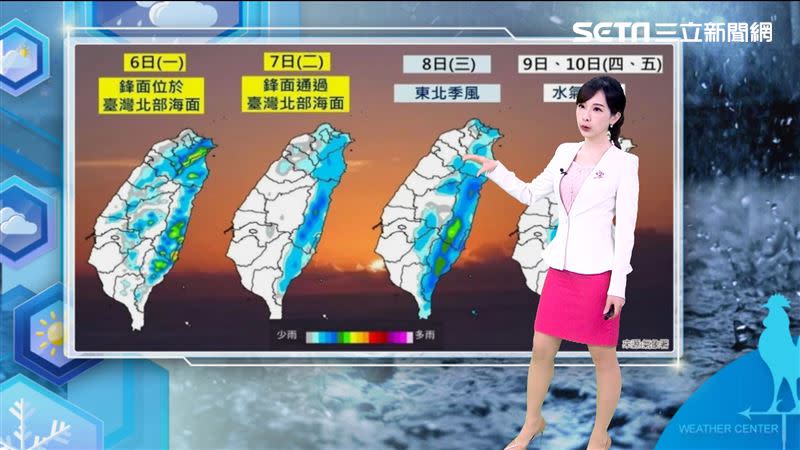 鋒面明日通過台灣北部海面，北、東部雨勢再起。