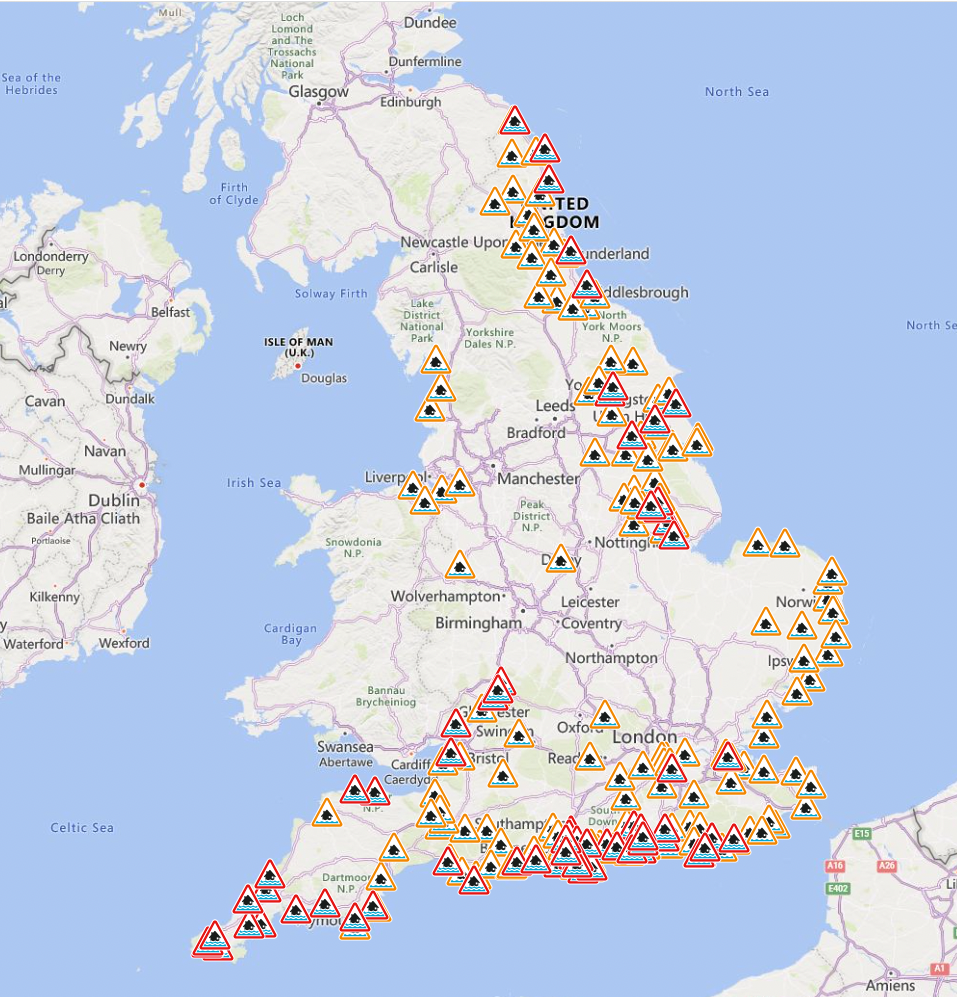 Flood warnings and alerts in place for England (Met Office and Environment Agency)