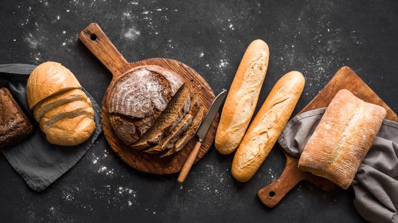 variety of bread loaves