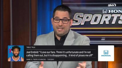 Does Joel Embiid have right to be upset at Knicks fans turning out to 76ers home games? | SportsNite