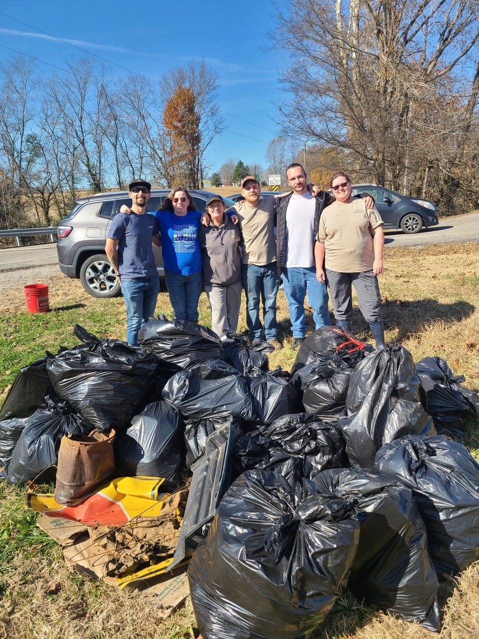 Keep Maury Beautiful collected 520 pounds of litter from Cleburne Road on Nov. 11 as part of TDOT's No Trash November initiative.