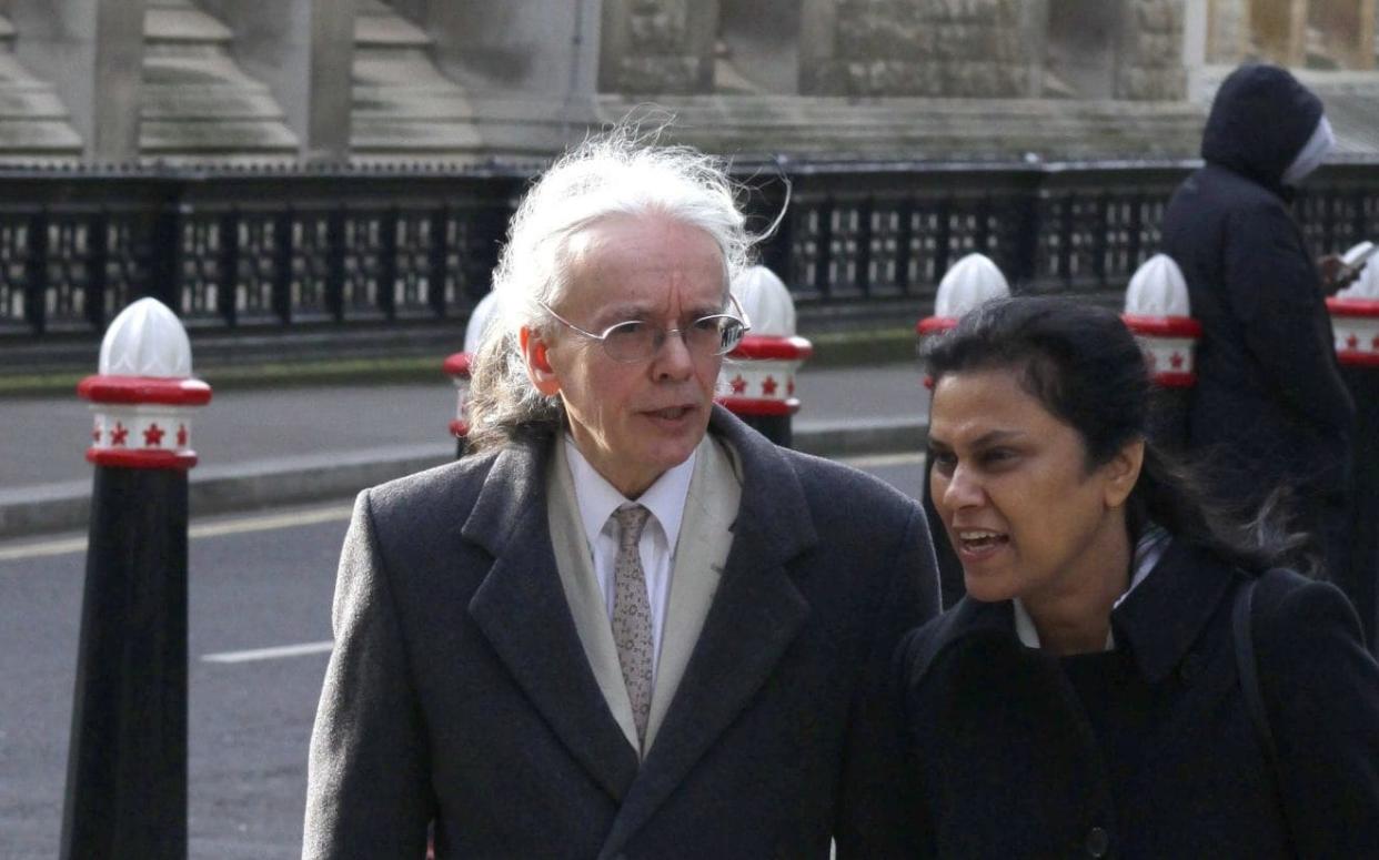 Timothy Heath, 62, outside London's High Court. Mr Heath, who never moved out of his parents' home, is fighting his two doctor brothers Dominic and Jeremy over their dead mum's £1.8m fortune. - Copyright property of Champion News Service Ltd