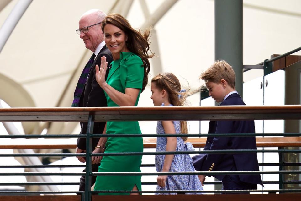 The Princess of Wales has arrived at Wimbledon with Prince George and Princess Charlotte (John Walton/PA) (PA Wire)