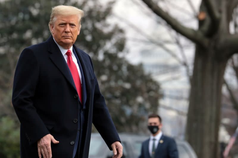 FILE PHOTO: U.S. President Donald Trump departs on travel to West Point, New York from the South Lawn at the White House in Washington