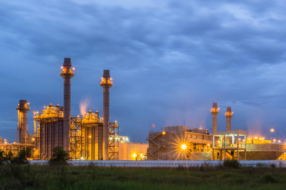 A gas-fired power plant.