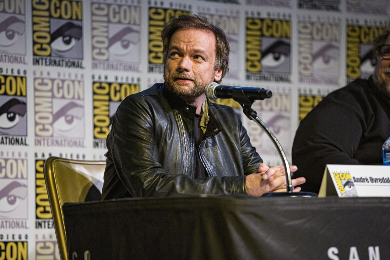 Director André Øvredal of "Scary Stories To Tell In The Dark" speaks on stage in San Diego, California. (Photo by Daniel Knighton/Getty Images for CBS Films)