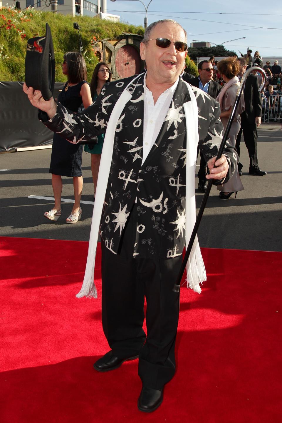 WELLINGTON, NEW ZEALAND - NOVEMBER 28: Sylvester McCoy, who plays wizard Radagast the Brown, arrives at the "The Hobbit: An Unexpected Journey" World Premiere at Embassy Theatre on November 28, 2012 in Wellington, New Zealand. (Photo by Hagen Hopkins/Getty Images)