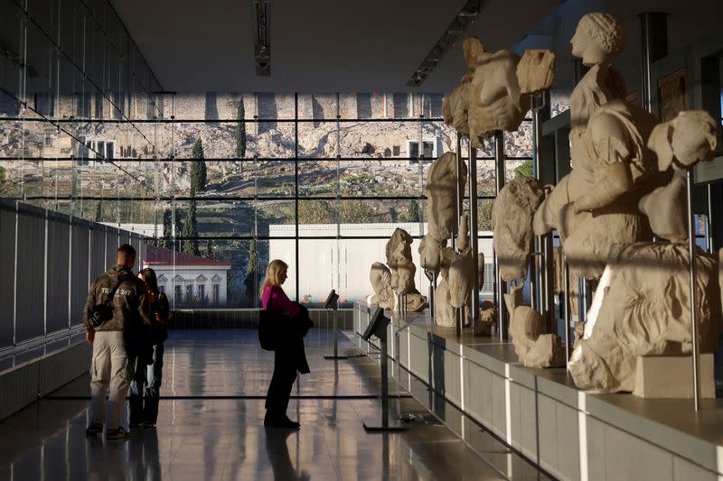 FILE PHOTO: People visit the Acropolis Museum in Athens