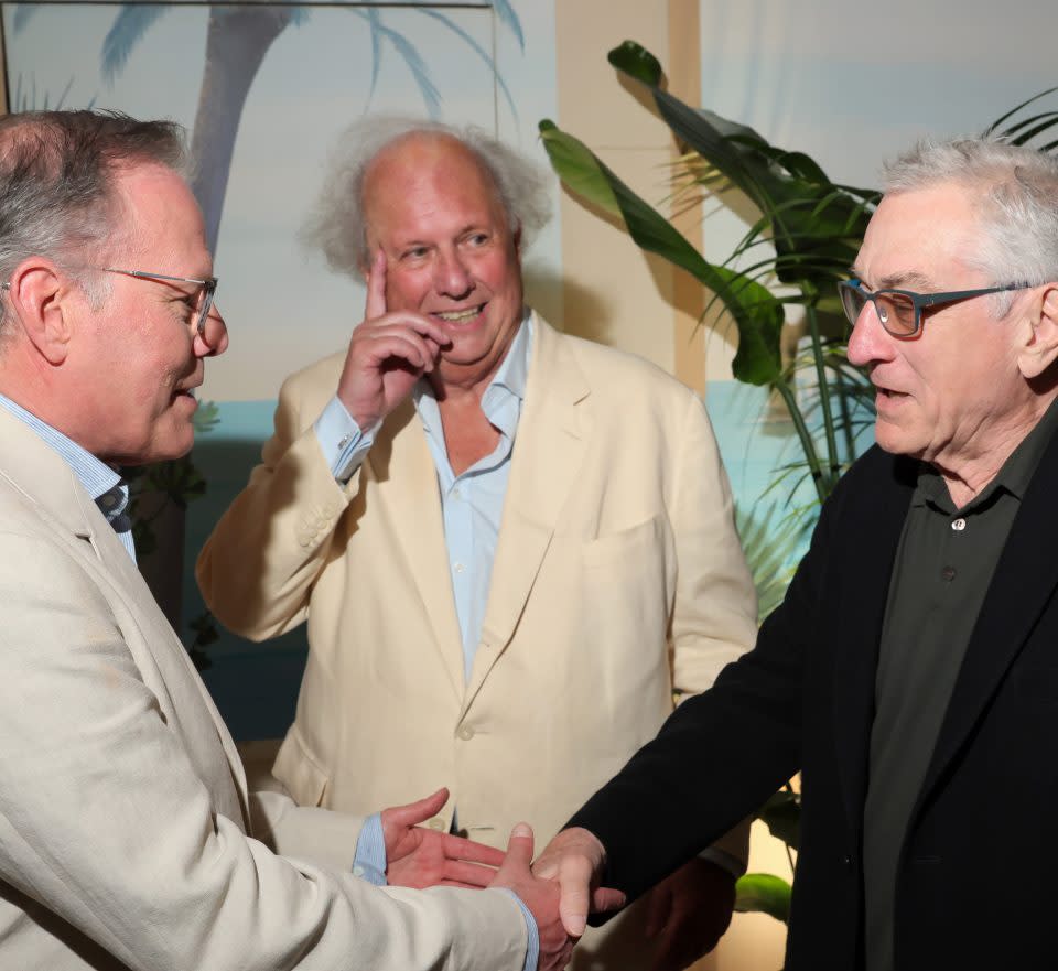 (L-R) David Zaslav, Graydon Carter, Robert De Niro and <a href="https://fortune.com/company/tiffany/" target="_blank">Tiffany</a> Chen attend the Cannes Film Festival Air Mail Party at Hotel du Cap-Eden-Roc on May 23, 2023 in Cap d'Antibes, France.