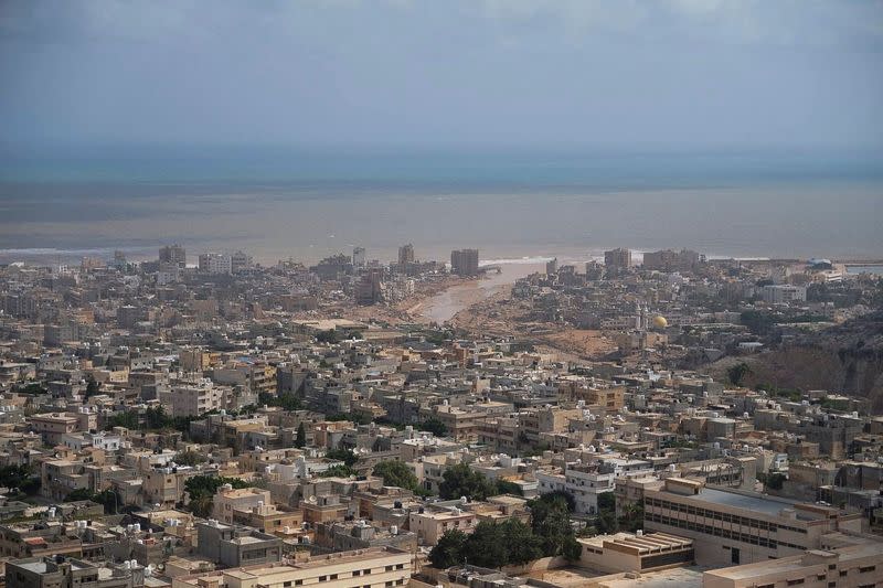 A view shows Derna city, after a powerful storm and heavy rainfall hit Libya, in Derna