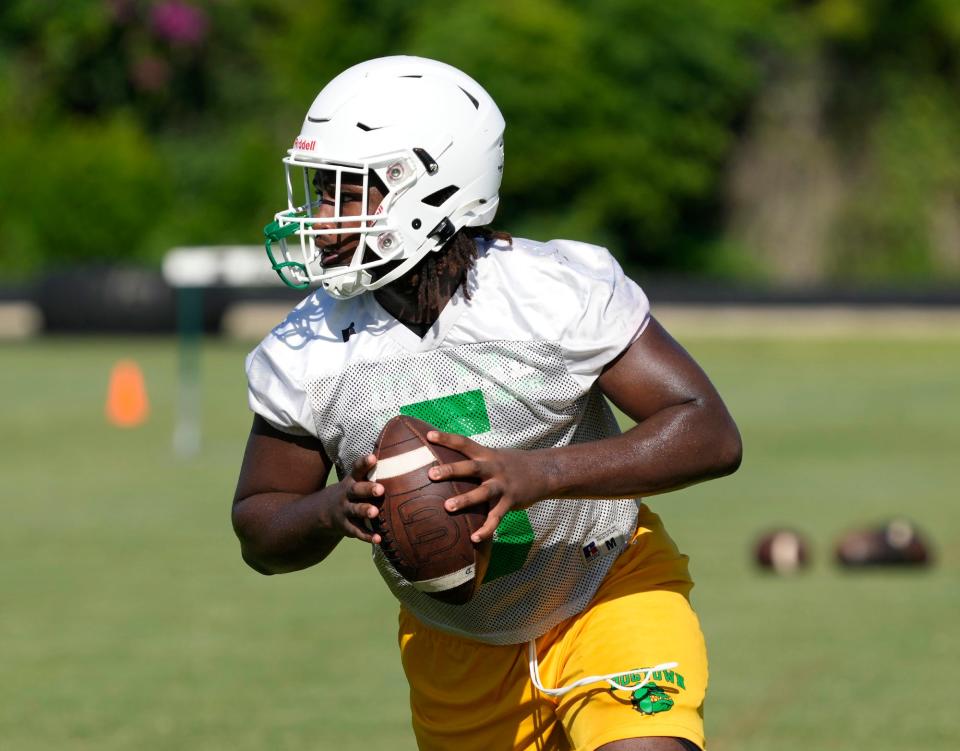 DeLand QB TJ Moore during football practice, Monday, August, 1, 2022.