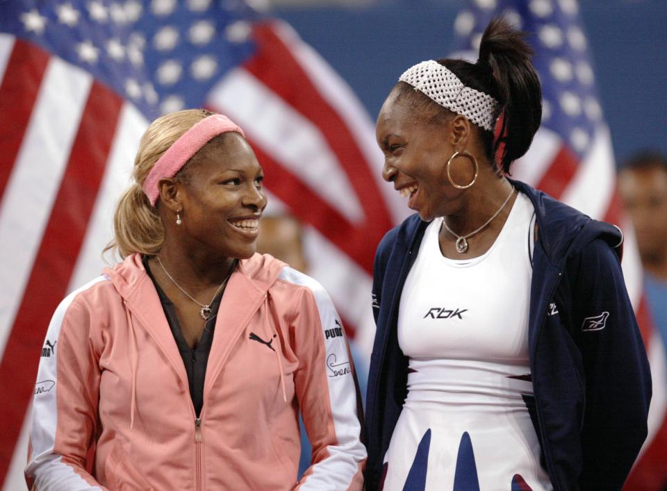 Serena Williams, left, wins against her sister Venus at the U.S. Open in 2002.