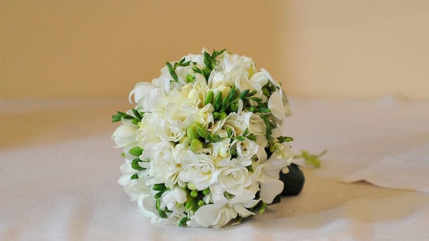 A wedding bouquet.