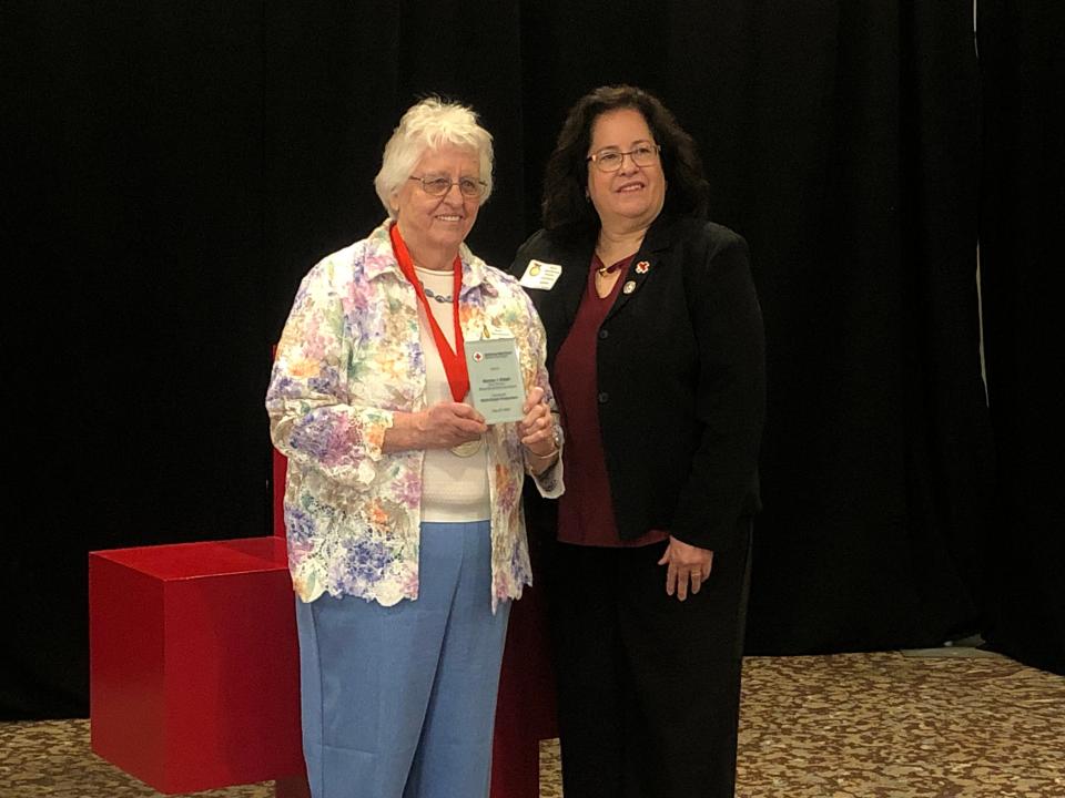 Norma Ralph received the American Red Cross Southern Tier Chapter "Real Heroes" Blood Donor/Services Award on May 25, 2023 inside Binghamton's DoubleTree by Hilton hotel.