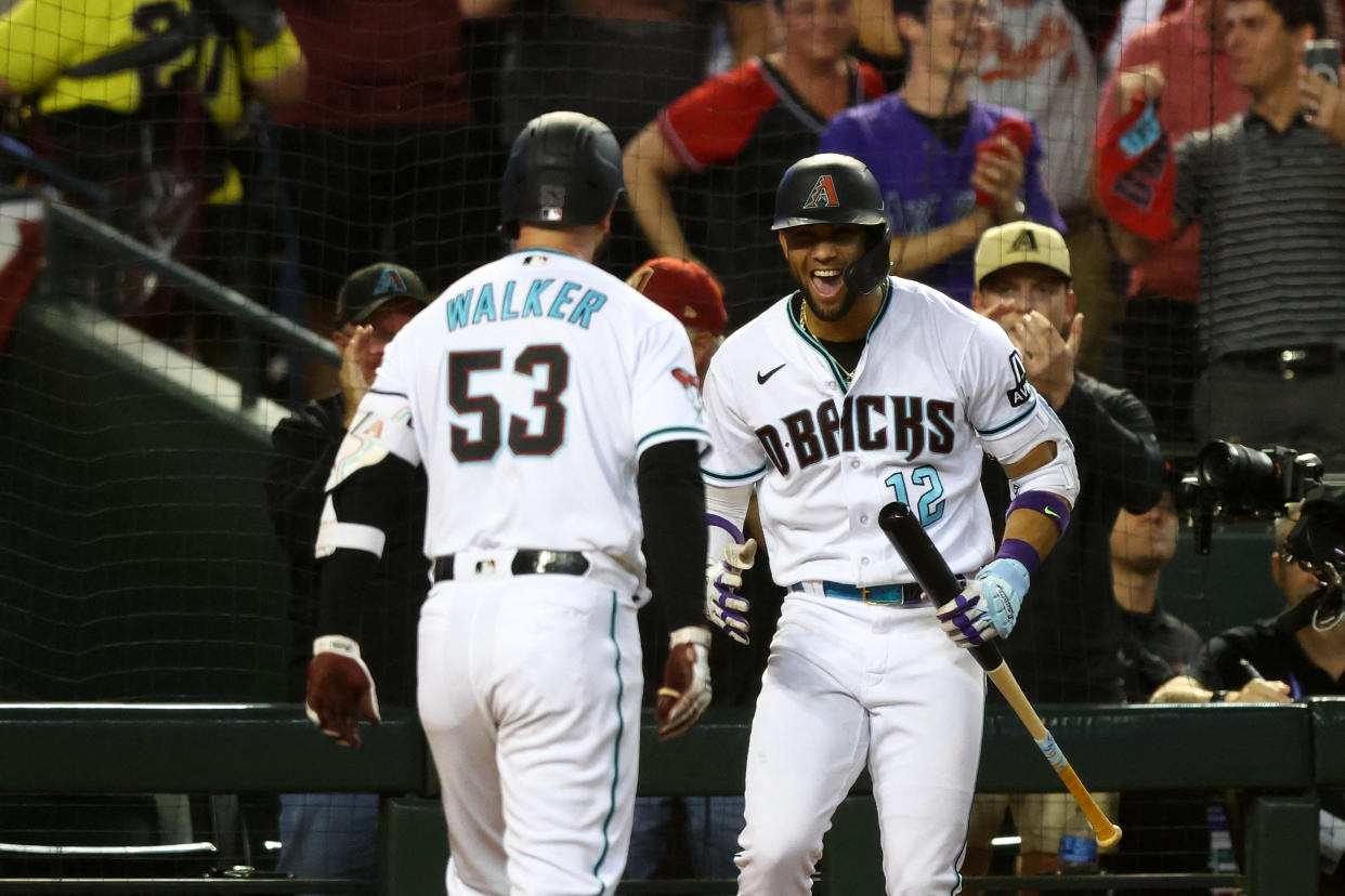 The Diamondbacks held on to complete the sweep and eliminate the Dodgers on Wednesday. (Mark J. Rebilas/USA Today)