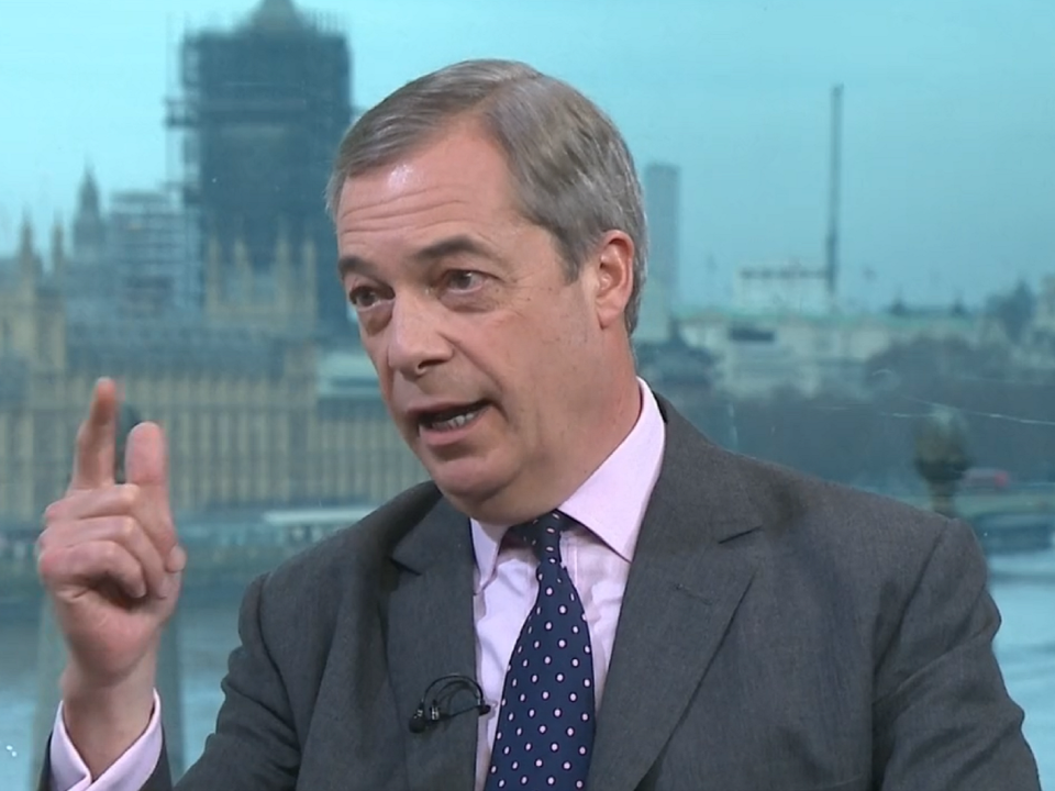 Brexit Party leader Nigel Farage appears on the BBC's The Andrew Neil Interviews, 5 December, 2019: BBC