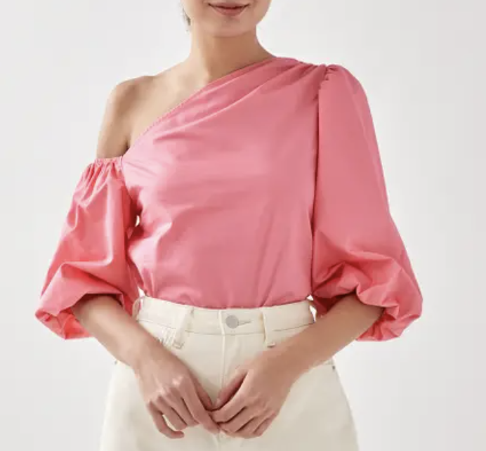 PHOTO: Love, Bonito. Berrie Asymmetrical Puff Sleeve Top