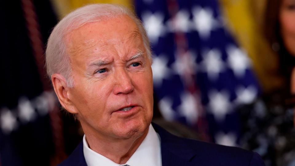 PHOTO: President Joe Biden speaks at an event in the East Room at the White House, June 18, 2024, in Washington. (Kevin Dietsch/Getty Images)