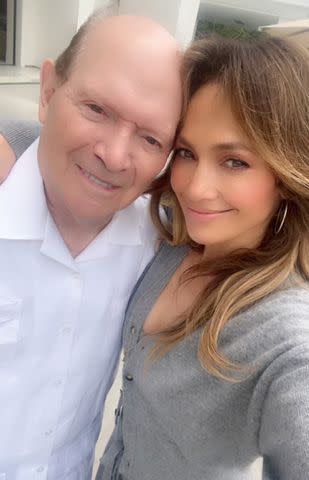 <p>Jennifer Lopez Instagram</p> Jennifer Lopez and her dad, David Lopez, take a selfie.
