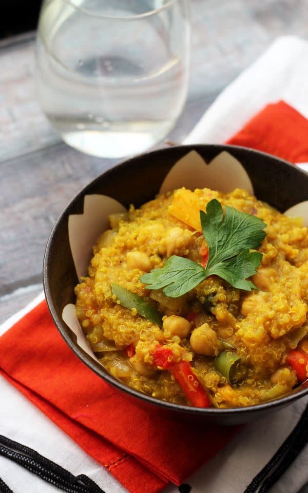 Le quinoa avec courges butternut et pois chiches