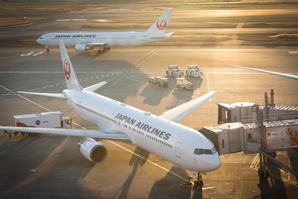 Japan Airlines (JAL) airplanes at Haneda Airport Terminal 1