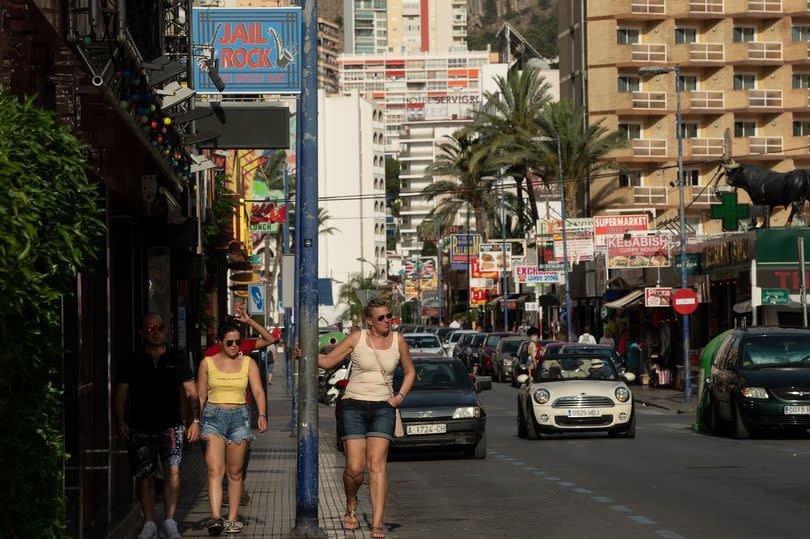 Tourists in Benidorm, Spain