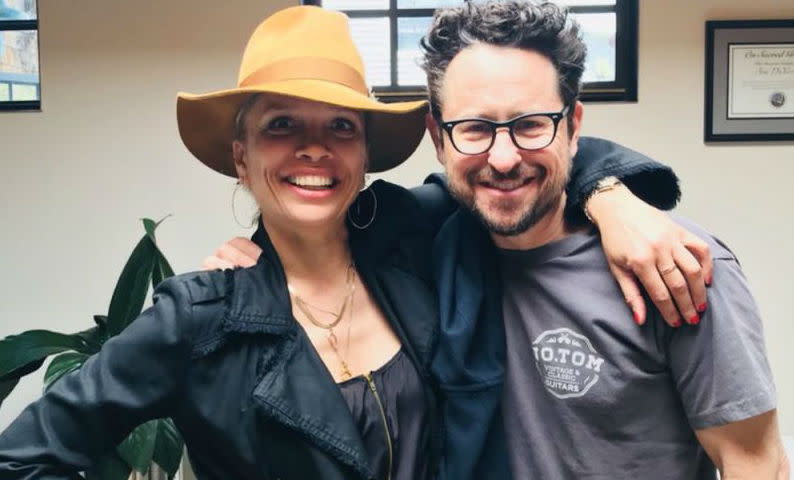 Victoria Mahoney with J.J. Abrams (Credit: Twitter)