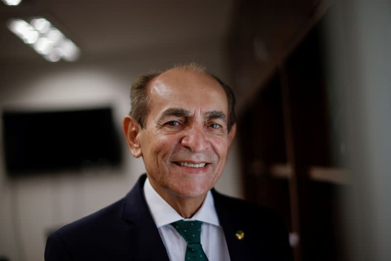 Senator Marcelo Castro poses during an interview with Reuters at the Federal Senate in Brasilia