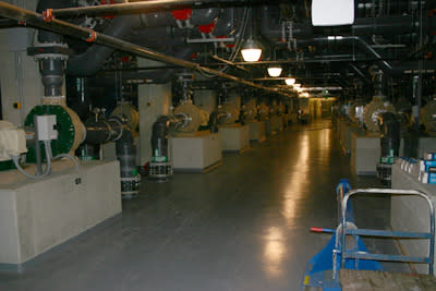 <b>Some of the over 500 pumps that help keep the water at the Aquarium clean.</b>