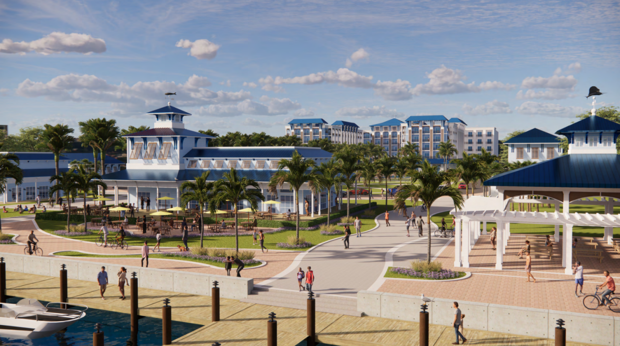 An artistic rendering of a proposed $86 million Three Corners development in Vero Beach, submitted by Vista Blue Vero Beach Resort & Spa of Vero Beach. Details of four bids were released by the city Monday, March 4, 2024.