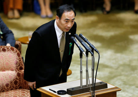 Yasunori Kagoike, head of Moritomo Gakuen school, attends a parliamentary session in Tokyo, Japan March 23, 2017. REUTERS/Issei Kato