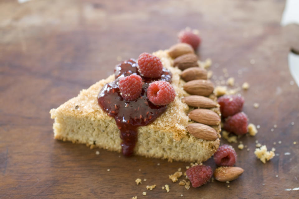 This Sept. 8, 2013 photo shows a citrus spice almond butter torte in Concord, N.H. (AP Photo/Matthew Mead)