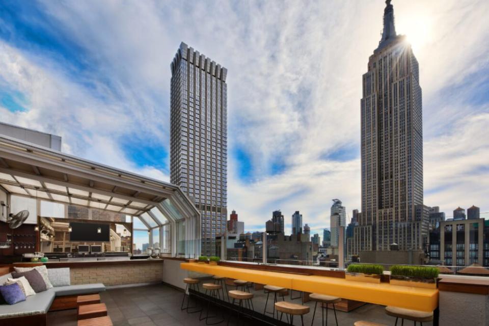 Top of the Strand bar scene at Marriott Vacation Club, New York City source marriott vacations worldwide