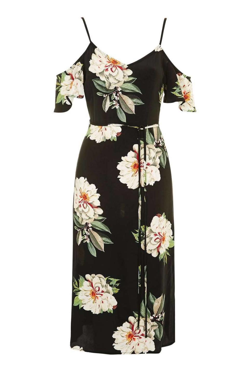 <p>Oh hello effortlessly elegant tea party dress. Plus, it’s super on-trend with it’s cold shoulder style. <i><a href="http://www.topshop.com/en/tsuk/product/floral-cold-shoulder-dress-5566269?bi=0&ps=20&Ntt=floral" rel="nofollow noopener" target="_blank" data-ylk="slk:[Topshop, £42];elm:context_link;itc:0;sec:content-canvas" class="link ">[Topshop, £42]</a></i></p>